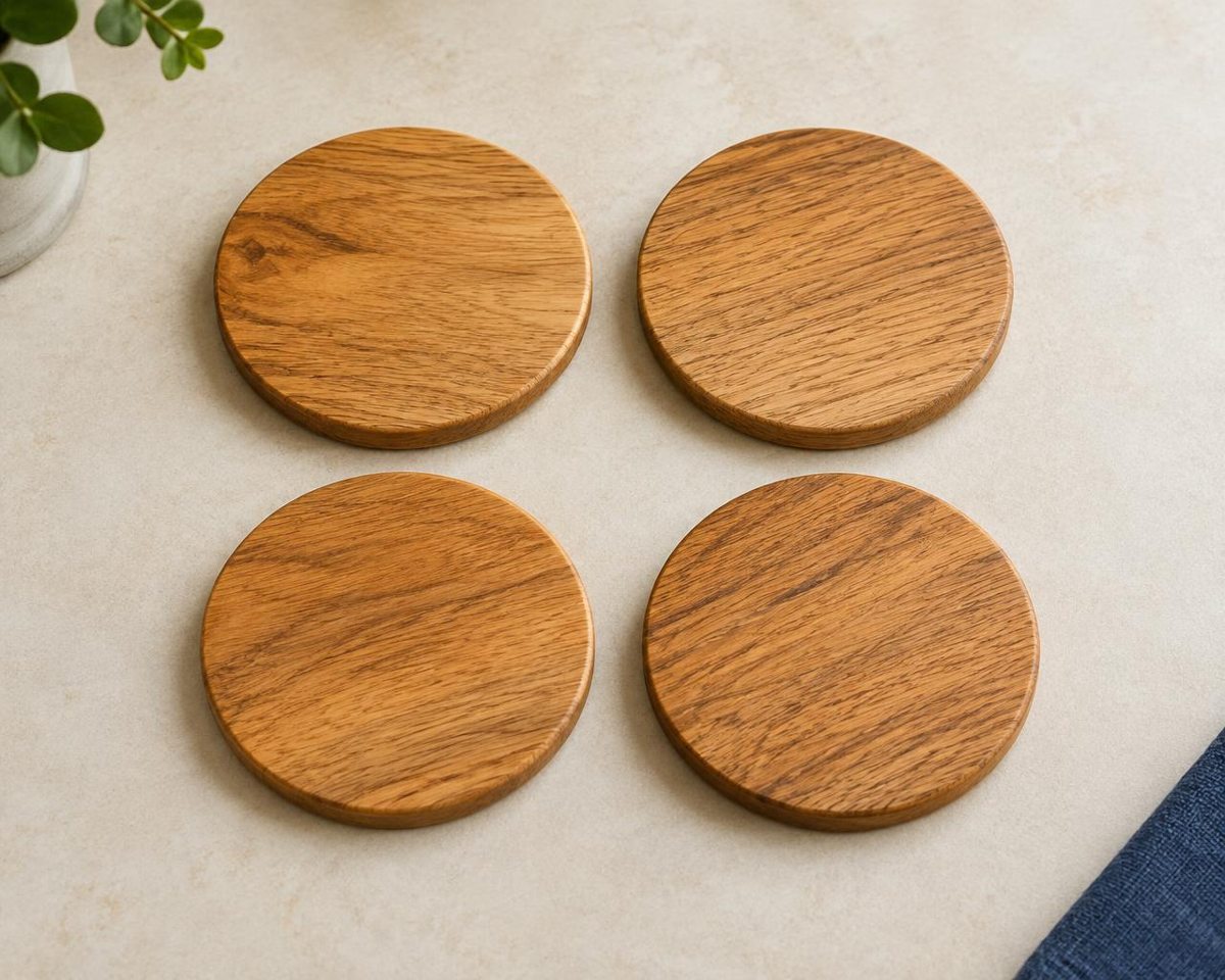 Hela glasunderlägg ø 8 cm, fyrpack